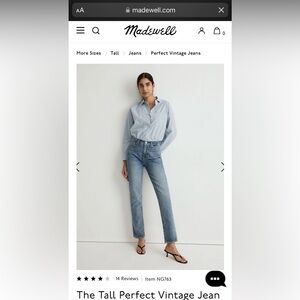 Madewell The Perfect Vintage jean 29T